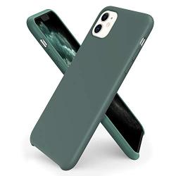 ORNARTO Liquid Silicone Case for iPhone 11, Slim Liquid Silicone Soft Gel Rubber Case Cover for Apple iPhone 11(2019) 6.1 inch-Pine Green