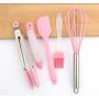 Silicone Cookware Set, Kitchen Utensils Gadget Set, Non-Stick Heat-Resistant Silicone Spatula Set, Stainless Steel Handle Egg Beater Brush Food Clip, Kitchenware