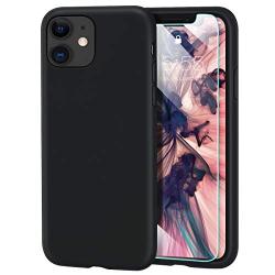 MILPROX iPhone 11 Case with Screen Protector, Liquid Silicone Gel Rubber Shockproof Slim Shell with Soft Microfiber Cloth Lining Cushion Cover for iPhone 11 6.1 inch (2019)-Black