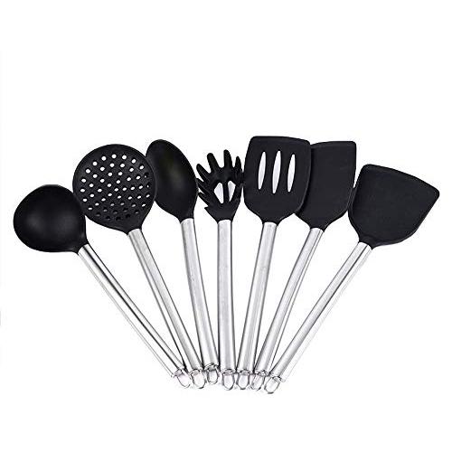 Silicone Kitchenware Non-Stick Stainless Steel Handle Health Material Six-Piece Set Does Not Hurt the Pot Kitchenware Set Cooking Shovel Spoon Tool