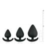 3Pcs/Set Anal Plug Silicone Butt Plug Anal Sex Toy,3 Different Size to Fit,Body Safe Anal Sex Toys,Black