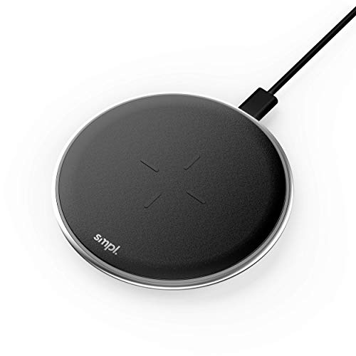 SMPL. Fast Wireless Charger, 10W Wireless Charging Pad, Compatible with iPhone Xs Max/XR/XS/X/8/8 Plus, Galaxy S10/S9/S9+/S8/S8+/Note 9 and More (Black)