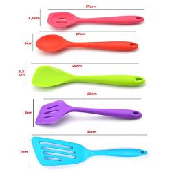 Silicone Kitchenware Cooking Non-Toxic Heat-Resistant Non-Stick Bread Silicone Cooking Shovel Spoon Set Kitchen Cookware 6 Pieces (Color), Six-piece set