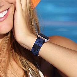 Kaome Floral Bands Compatible with Apple Watch 38mm 40mm 42mm 44mm, Soft Silicone Fadeless Pattern Printed Replacement Strap Bands for Women, Compatible with iWatch Series 5/4/3/2/1, S/M M/L