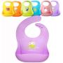 Single or Set of 2 Waterproof Silicone Baby Bib Lightweight Comfortable Easy-Wipe Clean