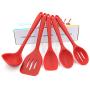 Kitchenware Utensils Set 5 Piece Silicone Heat Resistant Non-Stick Cooking Professional Spoon shovel Tools Red
