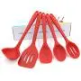 Kitchenware Utensils Set 5 Piece Silicone Heat Resistant Non-Stick Cooking Professional Spoon shovel Tools Red