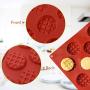 Silicone Molds, DIY Kitchenware Baking Tray, Round Waffle Baking Pan for Cookie Chocolate Candy Making Red(2 pcs)