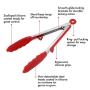 FOOX Set of 2-9,12 Inch Stainless Steel Kitchen Tongs, with Support Function Cooking Tongs Heavy Duty Locking Kitchen Barbecue Tongs Set for Barbecue, Cooking, Grilling