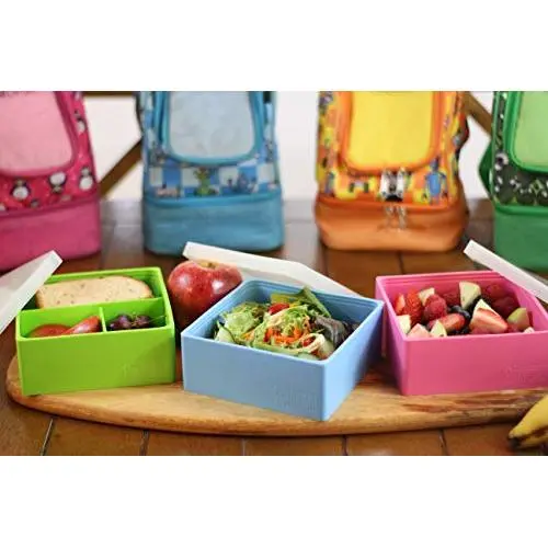 The Parent Diary All Silicone Lunch Box Meal Prep Container for Kids or Adults, Kid Friendly Easy to Open Lid (1 Compartment, Pink)