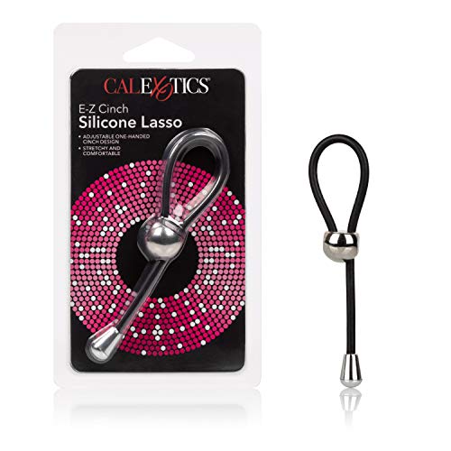 CalExotics EZ Cinch Silicone Lasso Ring ? Enhancer Pleasure Ring Sex Toy - Enhancement Cock Ring - Adult Stimulating Toys for Men and Couples ? Black