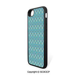 SCOCICI Non-Slip Drop Protection Smart Cell Phone Case Summer Season Inspired Zigzag Pattern Marine Theme Vacation Helm Navigation Decorative Compatible with iPhone 7