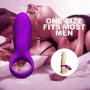 Cock Ring Vibrating Penis Ring Waterproof Rechargeable Couple Vibrator with 12-Speed Vibrations, Full Silicone Powerful Clitoris Stimulator Vibrators Adult Sex Toy by MELO (Purple)
