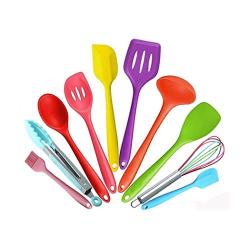 JunbosiKitchenware Color Silicone Kitchenware Set of 10 Non-Stick Cookware Set Green Kitchenware Cooking Tools