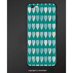 Case Compatible with iPhone 6/6S Ultra Slim Protective TPU Cover,Anti-Scratch Back,Romance,Heart Figures Lovers Famous Symbol Universal Sign Symbolic Design,Jade Green Seafoam Cream