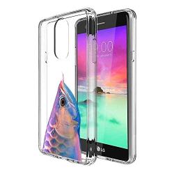 LG Stylo 4 Case, Soft TPU Slim-Fit Flexible Ultra-Thin Clear Case, Full-Body Rugged Bumper Print Arowana Case for LG Stylo 4, Transparent