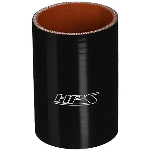 HPS HTSC-250-L4-BLK Silicone High Temperature 4-ply Reinforced Straight Coupler Hose, 85 PSI Maximum Pressure, 4" Length, 2-1/2" ID, Black