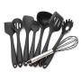 Kitchenware Set Silicone Cookware, 10 Cooking Tools Nonstick Cookware, Best Kitchenware Eco-cooking Gadget, black
