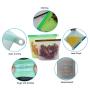 Reusable Silicone Food Storage Bags & Silicone Stretch Lids [Set of 11] | Ziplock Freezer Bags | Airtight, Leak Proof, Dishwasher, Microwave Safe |Ideal for sandwich, fruits, meat, lunch| Food Huggers