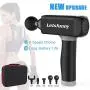 Muscle Massage Gun, Upgraded Handheld Vibration Deep Tissue Massager Device, Powerful Cordless Percussion Full Body Muscle Massager with 5 Adjustable Speed, 5 Attachments & Portable Bag