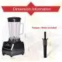 Eu/Uk/Us/Au Plug 3Hp 2200W 2L Commercial Grade Professional Ice Smoothie Blender Mixer Juicer Food Processor 220V/110V,Black Extra Driver,Au Plug