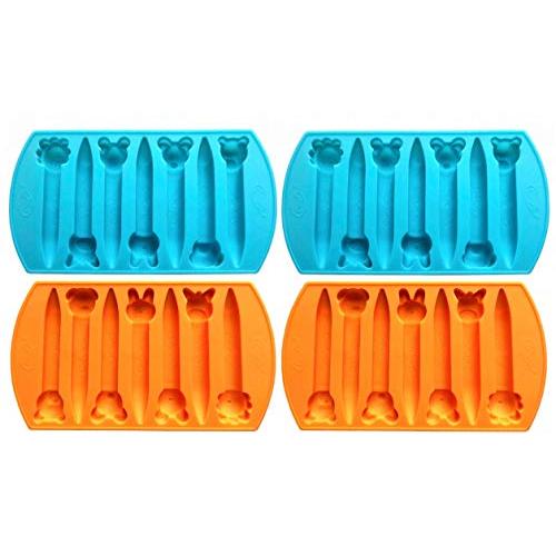 CrayOn 4 Animal Shaped Chunky Silicone Oven Safe Crayon Molds (Makes 28 Animal Crayons Total) by My Fruit Shack
