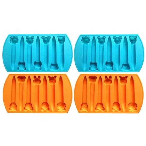 CrayOn 4 Animal Shaped Chunky Silicone Oven Safe Crayon Molds (Makes 28 Animal Crayons Total) by My Fruit Shack