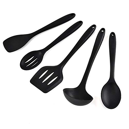 Silicone Kitchen Utensil Set, Heat-Resistant Non-Stick Silicone Cooking Tool, Non-Stick Silicone Kitchenware, black