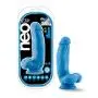 Blush Neo Elite 7 Inch Silicone Dual Density Cock with Balls Realistic Suction Cup Dildo, Sex Toy for Women, Neon Blue