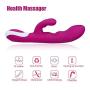 G-Spot Rabbit Vibrators Heating Waterproof Quiet Rechargeable Silicone Clitoris Vagina Stimulator Massager Adult Sex Toys for Women & Couple (Purple)