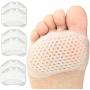 Metatarsal Foot Pads for Women 3 Pairs , Gel Breathable Anti-Slip Transparent Soft Honeycomb Ball of Foot Cushions for Women Metatarsal Cushions