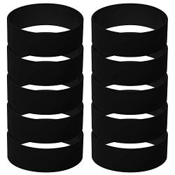 GOGO 10 PCS Wide Silicone Wristbands Rubber Bracelets, Party Favors