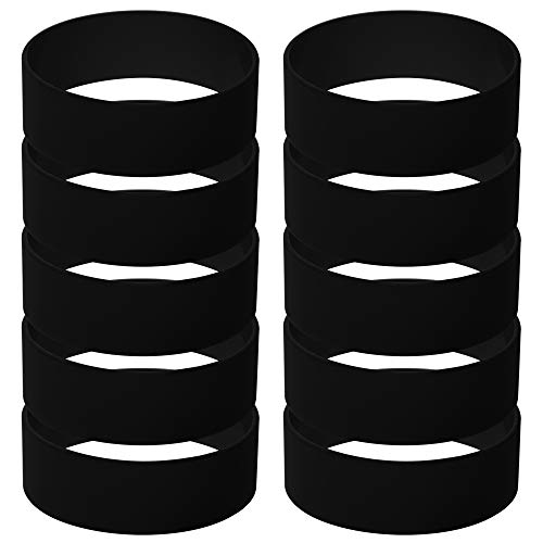 GOGO 10 PCS Wide Silicone Wristbands Rubber Bracelets, Party Favors