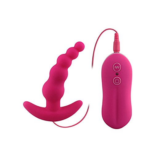 Two Womens or Mens Adult Prostate Sex Toy, Battery Operated (4 AAA Included) Anal Vibrator with Graduated Beads, 6 Mode Vibration, Medical Grade Silicone, Waterproof