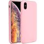 Miracase Liquid Silicone Case Compatible with iPhone Xs (2018)/ iPhone X(2017) 5.8 inch, Gel Rubber Full Body Protection Shockproof Cover Case Drop Protection Case (Pink)