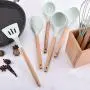 9 Kitchenware Set Silicone Cooking Utensil Slotted Turner Soup Spoon Colander Shovel Scraper Brush Egg-Beater Food Tong,A Set