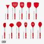 Klee 11-Piece Nonstick Silicone Cooking Utensil Set with Stainless Steel Handles (Red)