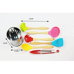 6pcs Silicone Kitchenware with Holder Cooking Tools Kitchen Utensils Set