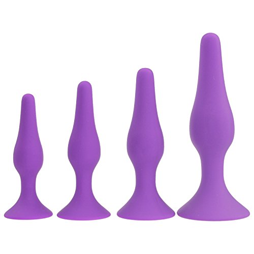 Fly Array Anal Plug Kit Butt Plug Set 4Pcs Protaste Massage Silicone Smooth Anal Training Sex Toys for Male Female Couples Beginners