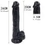 Taixiangshe 10.23" Long PVC Hands-Free Realistic Silicone Massager Adult Toys (Color: Black)