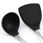 FAMILYA Silicone Kitchenware Non-stick Shovel Spoon Set Silicone Shovel Colander Spatula Shovel Non-stick Pot High Temperature Kitchen Set Silicone [4 Piece Set]