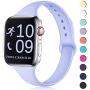 Zekapu Sport Band Compatible for Apple Watch 38mm 42mm 40mm 44mm, Soft Silicone Narrow Slim Sport Replacement Wristband for iWatch Series 5, Series 4, Series 3, Series 2, Series 1 Women