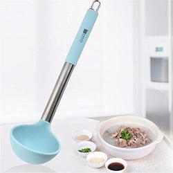 TraveT Long Handle Spoon Silicone Heat Resistant Cooking Spoon Family Restaurant Kitchenware