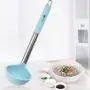 TraveT Long Handle Spoon Silicone Heat Resistant Cooking Spoon Family Restaurant Kitchenware