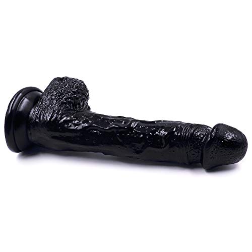 Feijibei Silicone ??ld? 8.26 Inch PVC Waterproof Massager Wand with Strong Suction Cup for Women Toy (Color : Black)