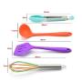 Silicone Kitchenware, 10 Non-Stick Cookware Silicone Kitchenware Cooking Baking Set Green Cooking Shovel Spoon Shovel, Pliers, Brushing Series Kitchen Accessories