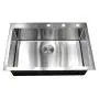 33 Inch Topmount / Drop In Stainless Steel Kitchen Sink Package ? 16 Gauge Single Bowl Basin - Ideal For Home Improvement, Renovation & Remodel - Complete Sink Pack + Bonus Kitchen Accessories