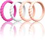 ThunderFit Womens Thin Swivel Rings, 10 Rings / 8 Rings / 4 Rings / 1 Ring - Stackable Silicone Wedding Rings - 2.5mm Wide - 2mm Thick