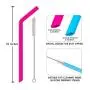 Hiware Reusable Silicone Drinking Straws, Big Size Flexible Straws with Cleaning Brushes for 30 oz Tumblers RTIC/Yeti - 10 Pieces - BPA-Free - No Rubber Taste