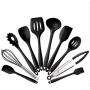 Silicone Kitchenware Set of 10 One-piece High Temperature Non-stick Cookware Shovel Spoon Set,Red